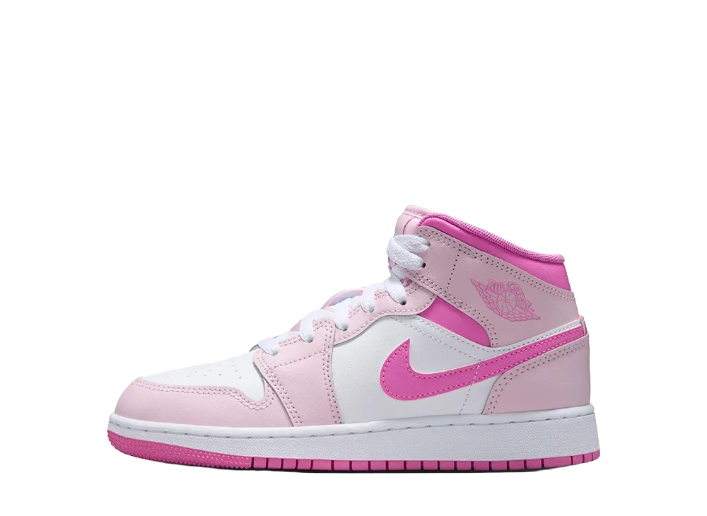 Nike GS Air Jordan 1 Mid "Pink Foam/China Rose"