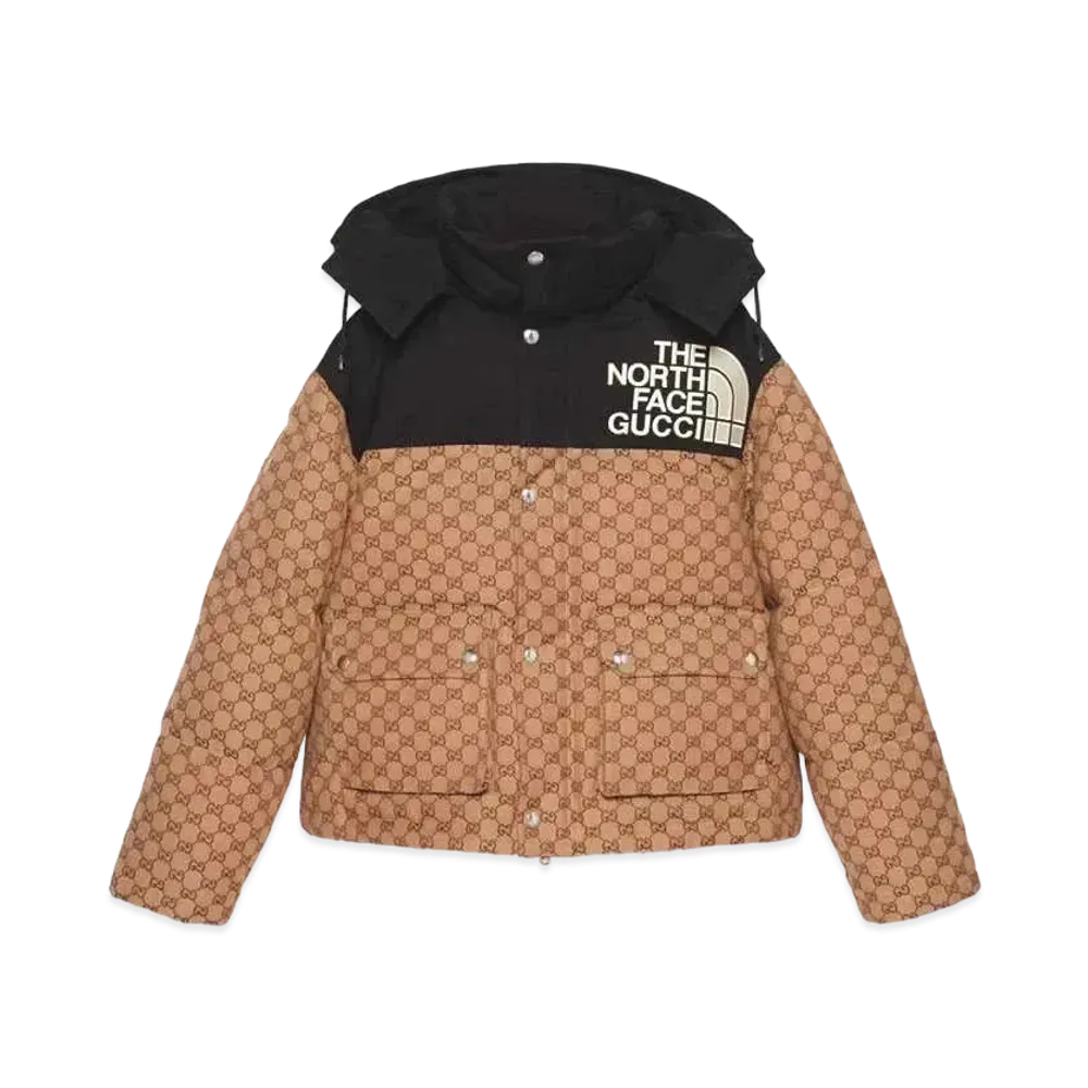 GUCCI × The North Face Short Padded Jacket "Beige Ebony"