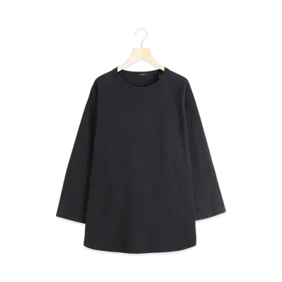 COMOLI Cotton Jersey Baseball T-Shirt "Black"