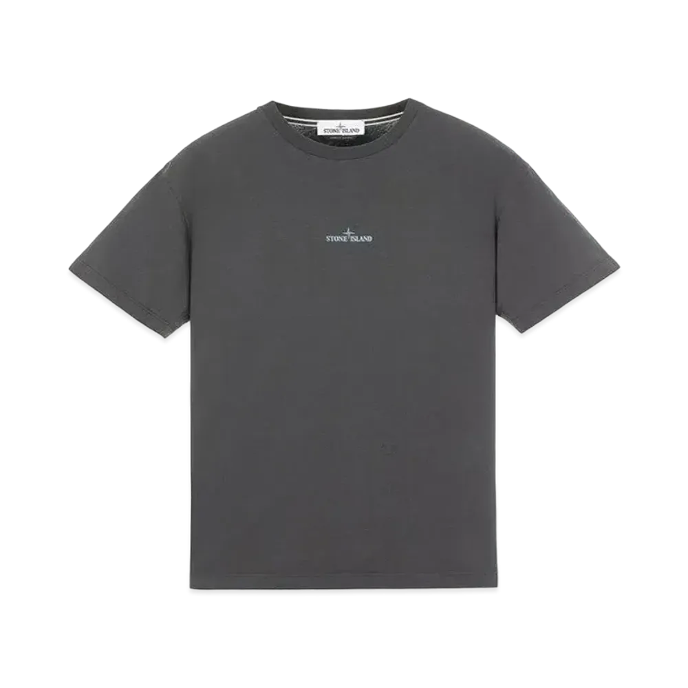 Stone Island 2NS83 COTTON JERSEY, 'MIXED MEDIA TWO' PRINT_SLIM FIT "Steel Grey"