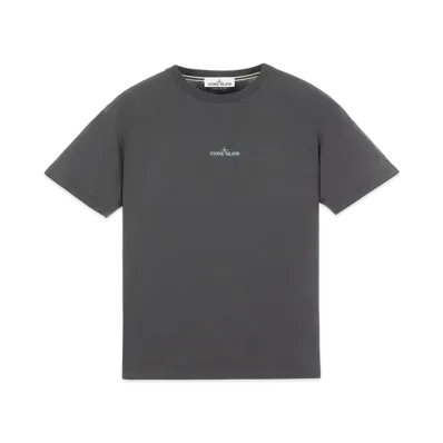 Stone Island 2NS83 COTTON JERSEY, 'MIXED MEDIA TWO' PRINT_SLIM FIT "Steel Grey"