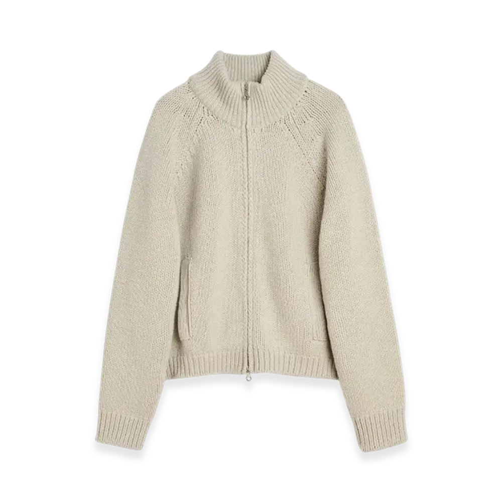 OUR LEGACY Ultra Zip Cardigan "Bone Low Twist Merino"