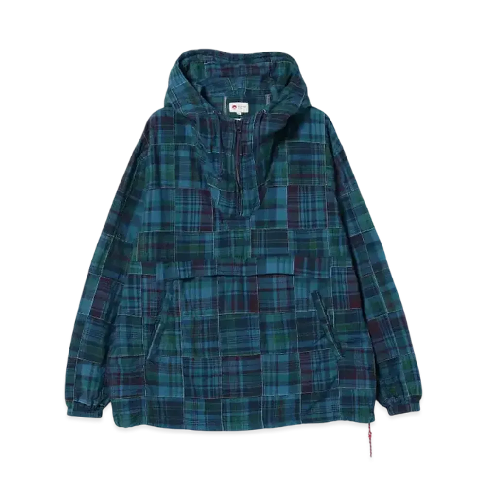 BEAMS Patchwork Anorak "Blue"