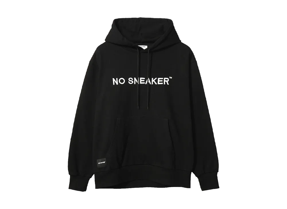 NO COFFEE \ NO SNEAKER EMBROIDERED LOGO HOODIE "BLACK"