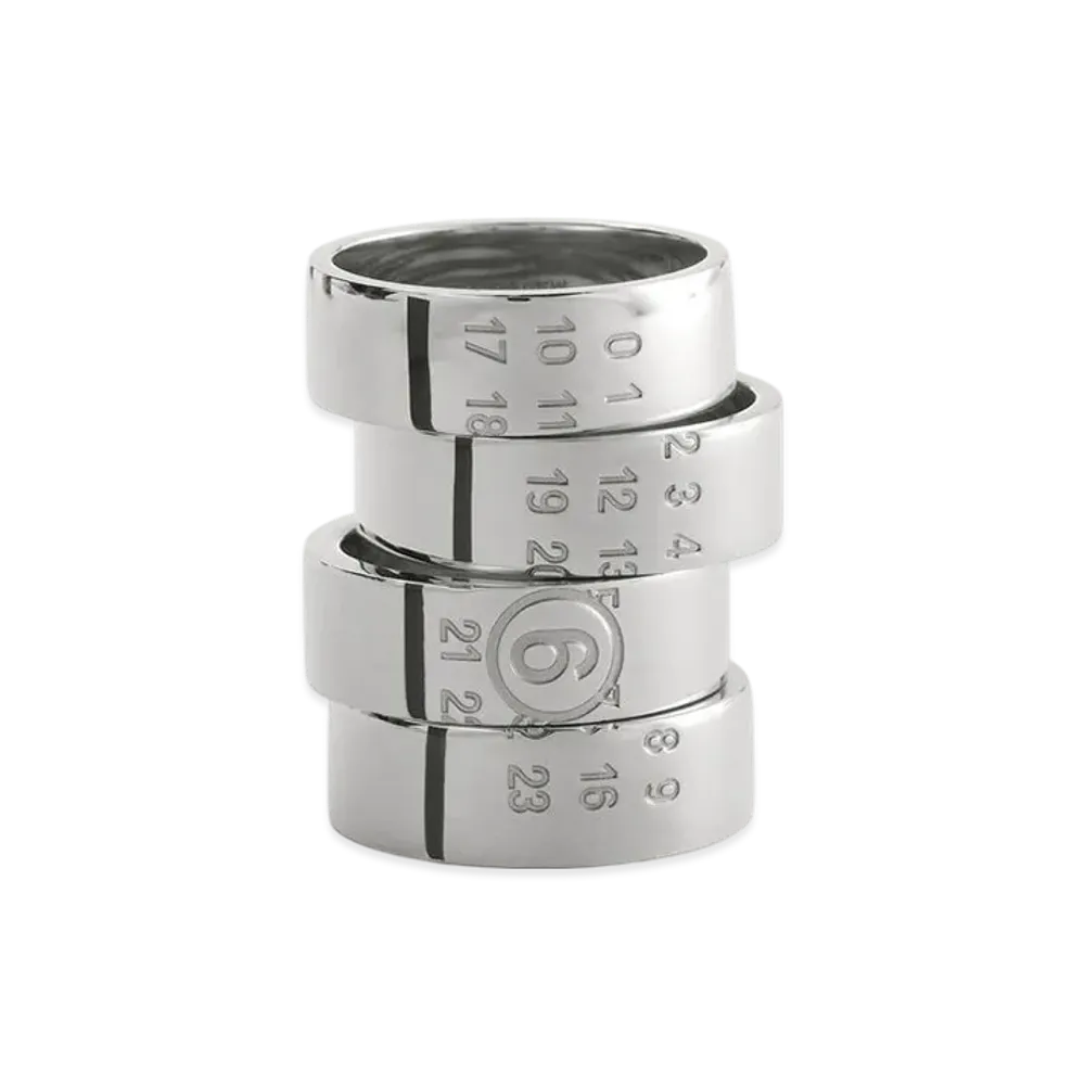 MM6 Maison Margiela Numeric Stacked Ring "Silver"