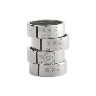 MM6 Maison Margiela Numeric Stacked Ring "Silver"