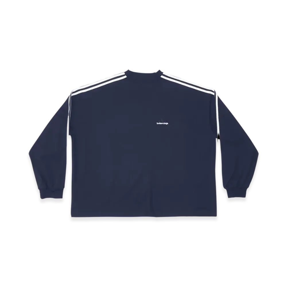 BALENCIAGA x adidas Vintage Jersey Long Sleeve T-Shirt "Navy Blue"
