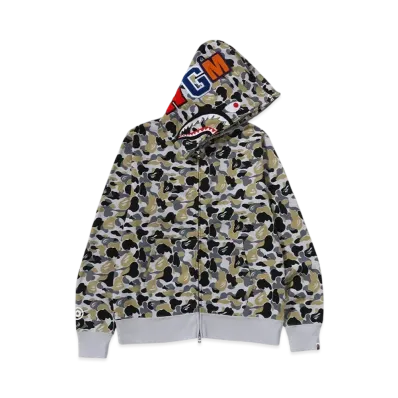 A BATHING APE Crystal Stone Shark Full Zip Hoodie "Green"