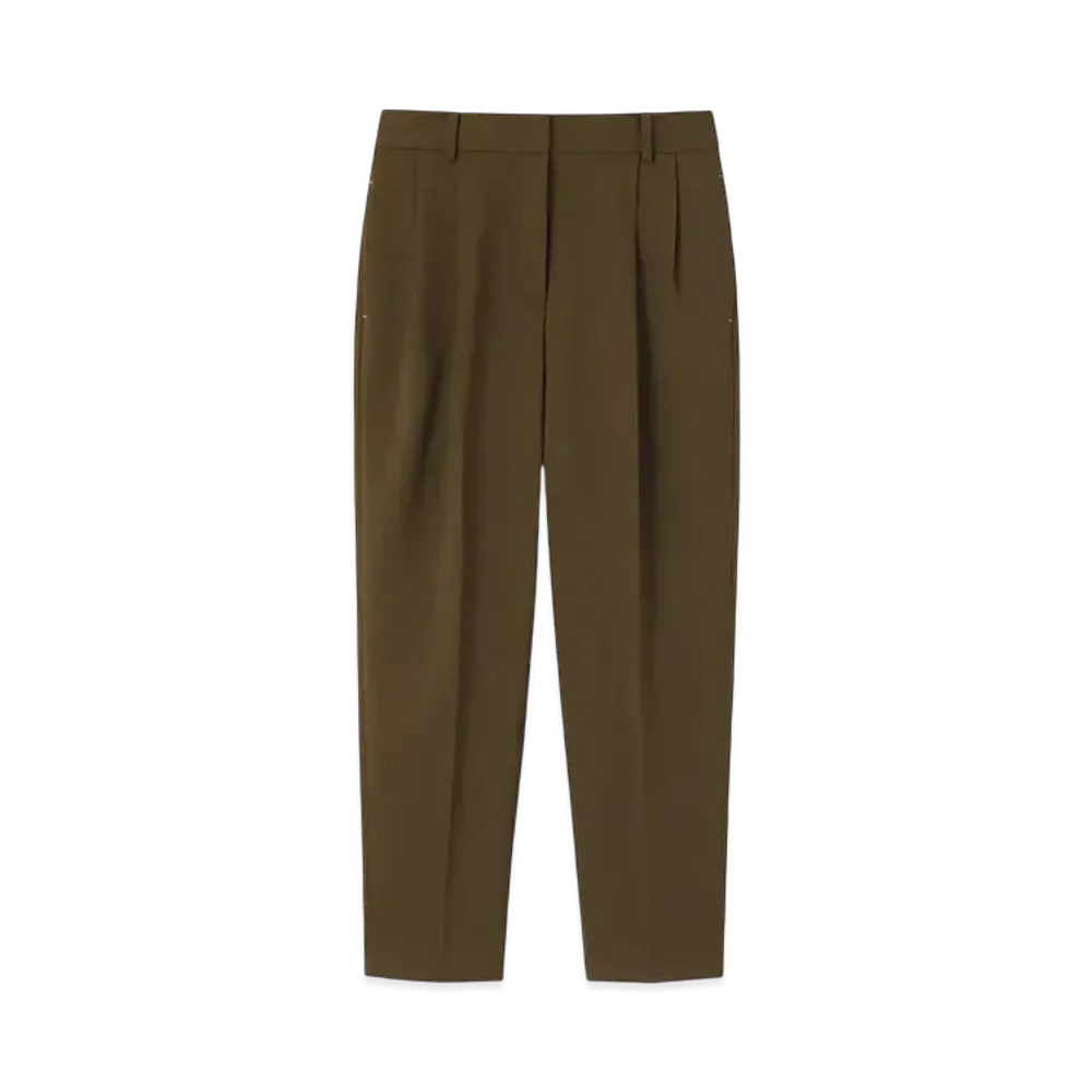 Paul Smith Women's Melange Tuck Pants "DarkOlive"