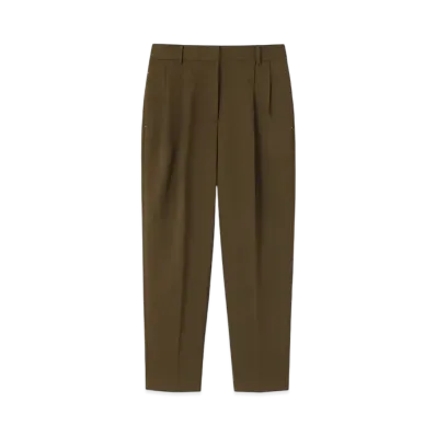 Paul Smith Women's Melange Tuck Pants "DarkOlive"
