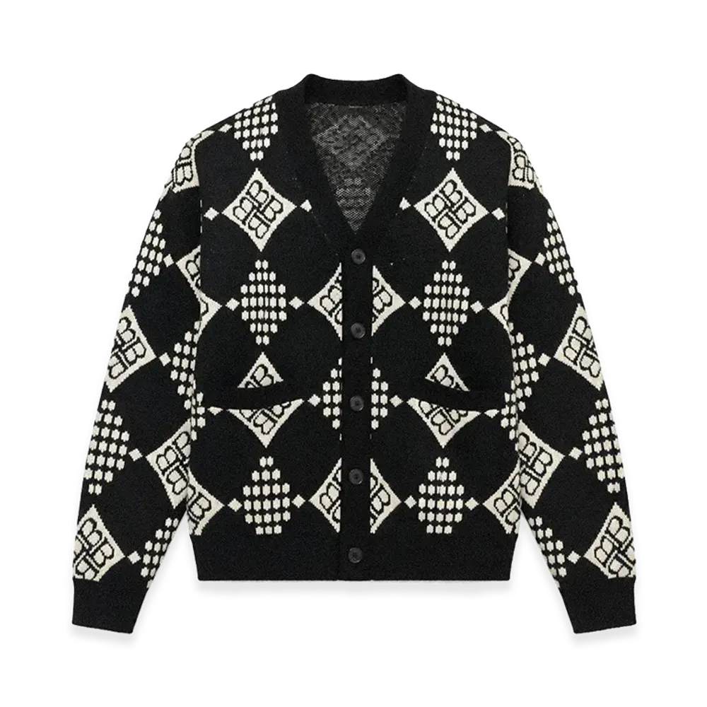 BREATH Diamond Knit Cardigan "Black"