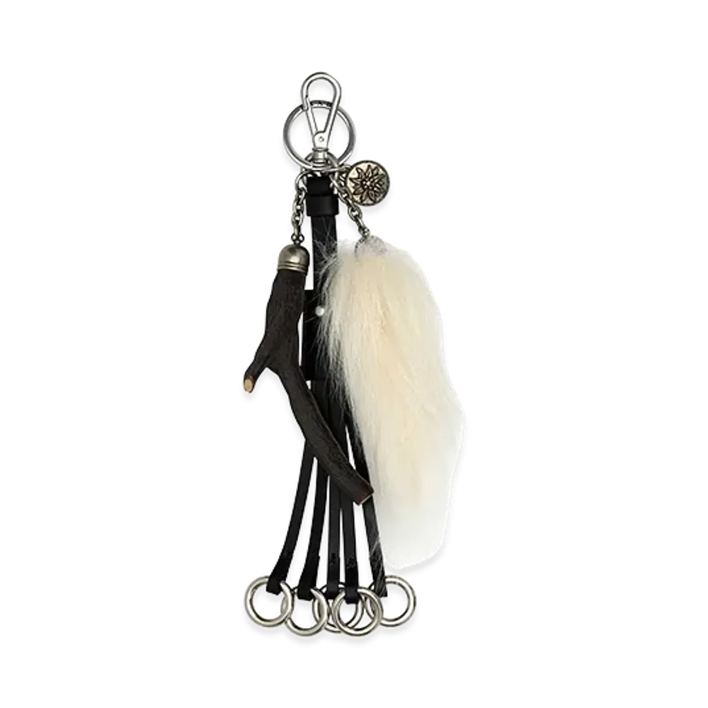 PRADA Women's Leather Key Ring "White"