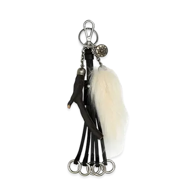 PRADA Women's Leather Key Ring "White"