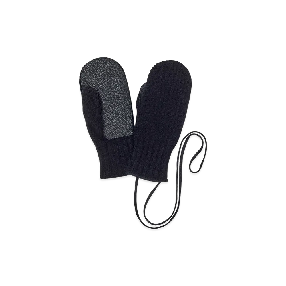 AURALEE Baby Cashmere Knit Mittens "Top Black"