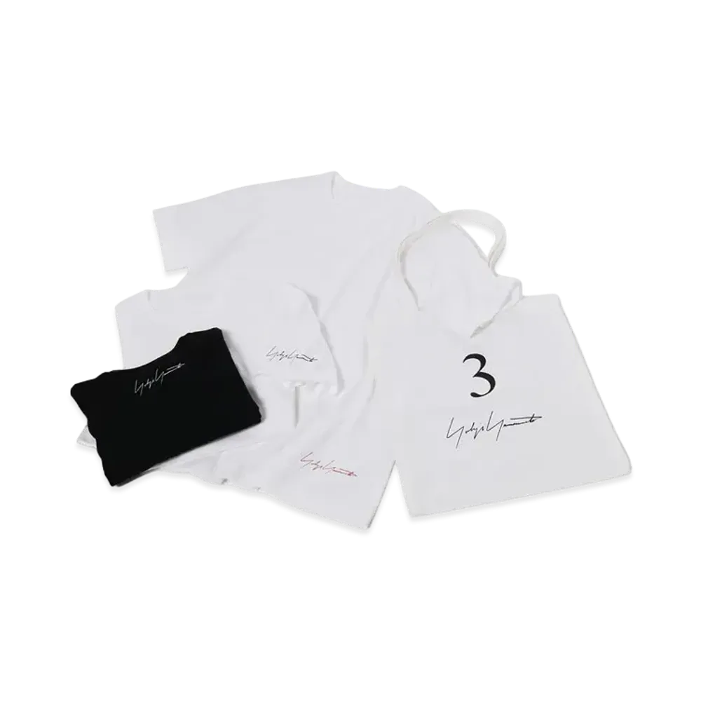 Yohji Yamamoto 3 PACK T-SHIRT "White/White/Black"