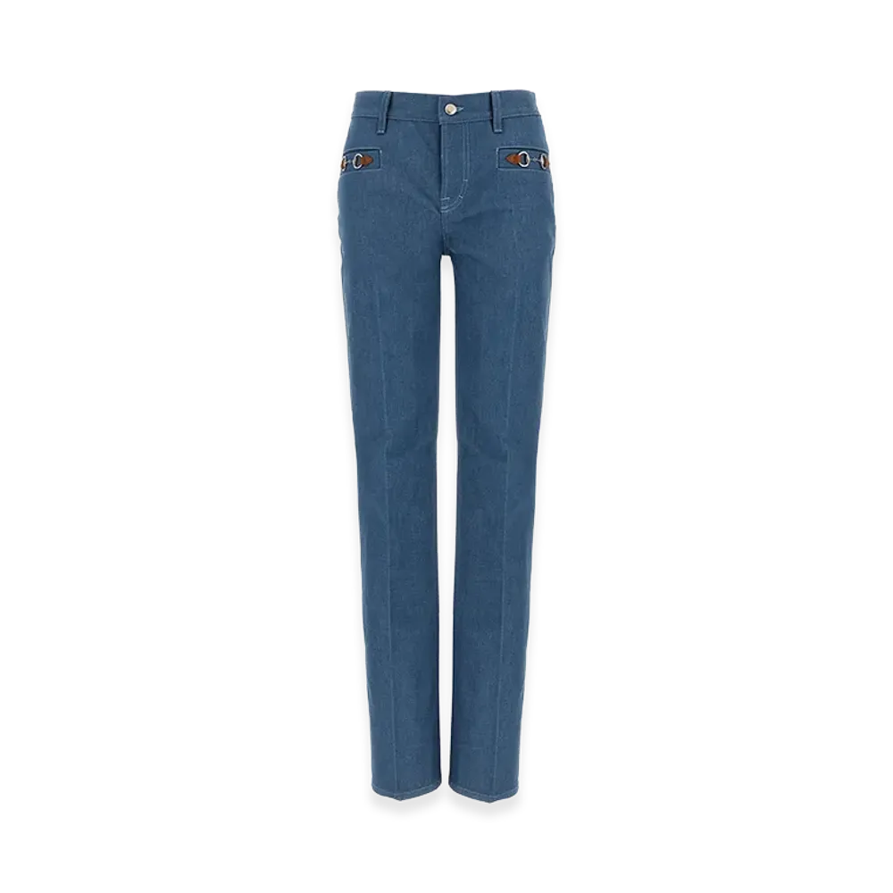 GUCCI Women's 'Morsetto' Jeans "Light Blue"