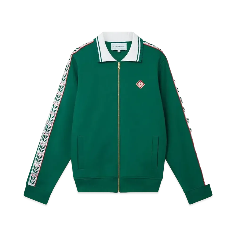 Casablanca Laurel Zip Up Sweatshirt "Green"