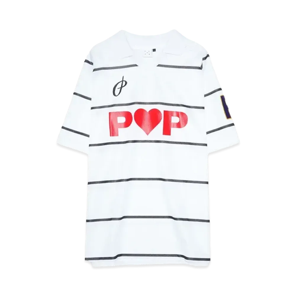 POP TRADING COMPANY striped sportif shirt "WHITE"