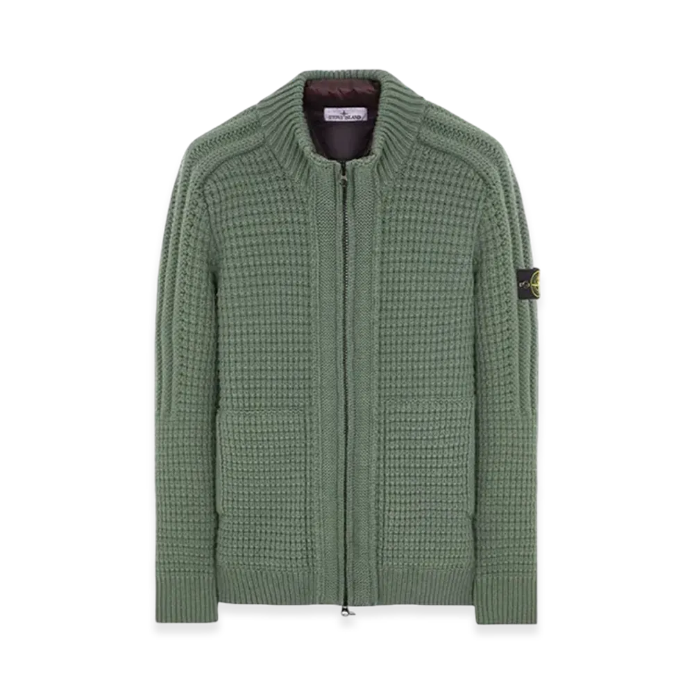 Stone Island 539D5 Garment Dyed Pure Wool President Knit - 23FW "Sage Green"
