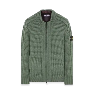 Stone Island 539D5 Garment Dyed Pure Wool President Knit - 23FW "Sage Green"