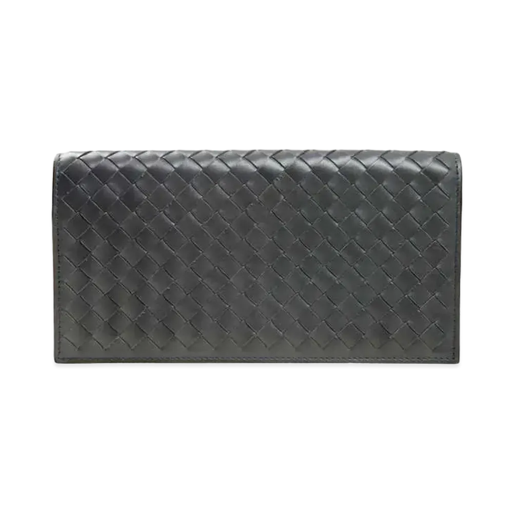 Bottega Veneta Intrecciato Calfskin Bi-fold Wallet "New Light Grey"