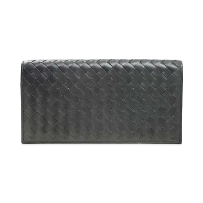 Bottega Veneta Intrecciato Calfskin Bi-fold Wallet "New Light Grey"