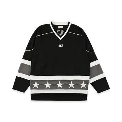 WIND AND SEA Oversized Hockey Shirt "Black Gray"