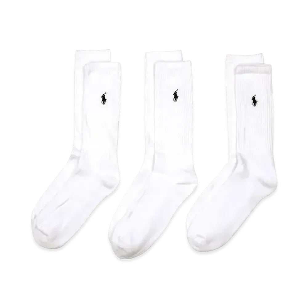 Polo Ralph Lauren 3 Pack Classic Foot Crew Polo Socks "White"