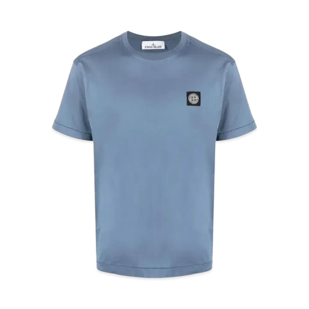 STONE ISLAND Cotton Jersey Short Sleeve Tee "Blue"