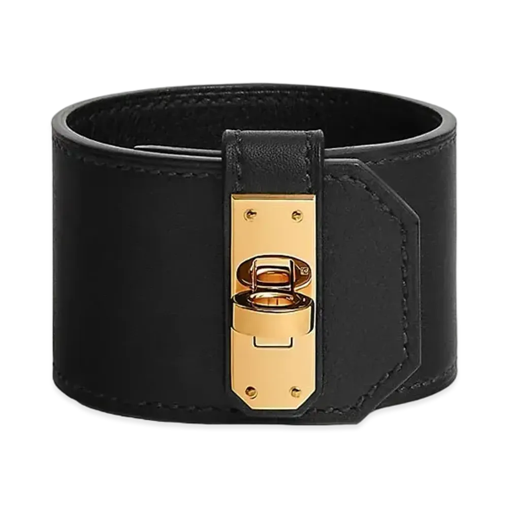 Hermes Kelly Twist Bracelet Large Model "Noir/Gold"