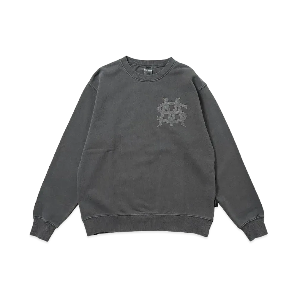 MFC STORE x AVIREX MS Classic Logo Fade Wash Crewneck "Charcoal"