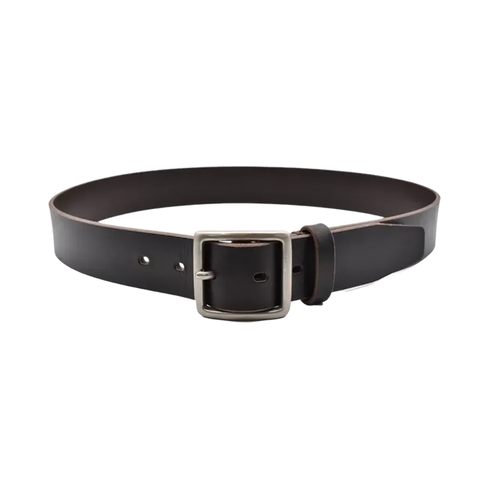MINEDENIM Leather Officer Belt "Dark Brown"