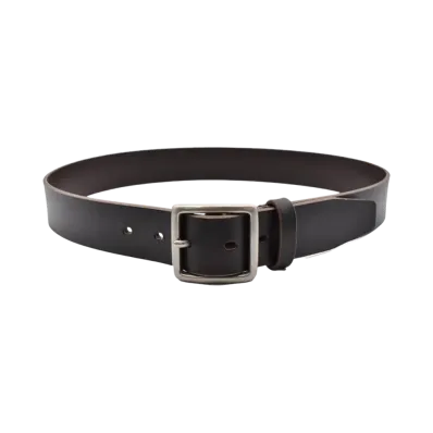 MINEDENIM Leather Officer Belt "Dark Brown"