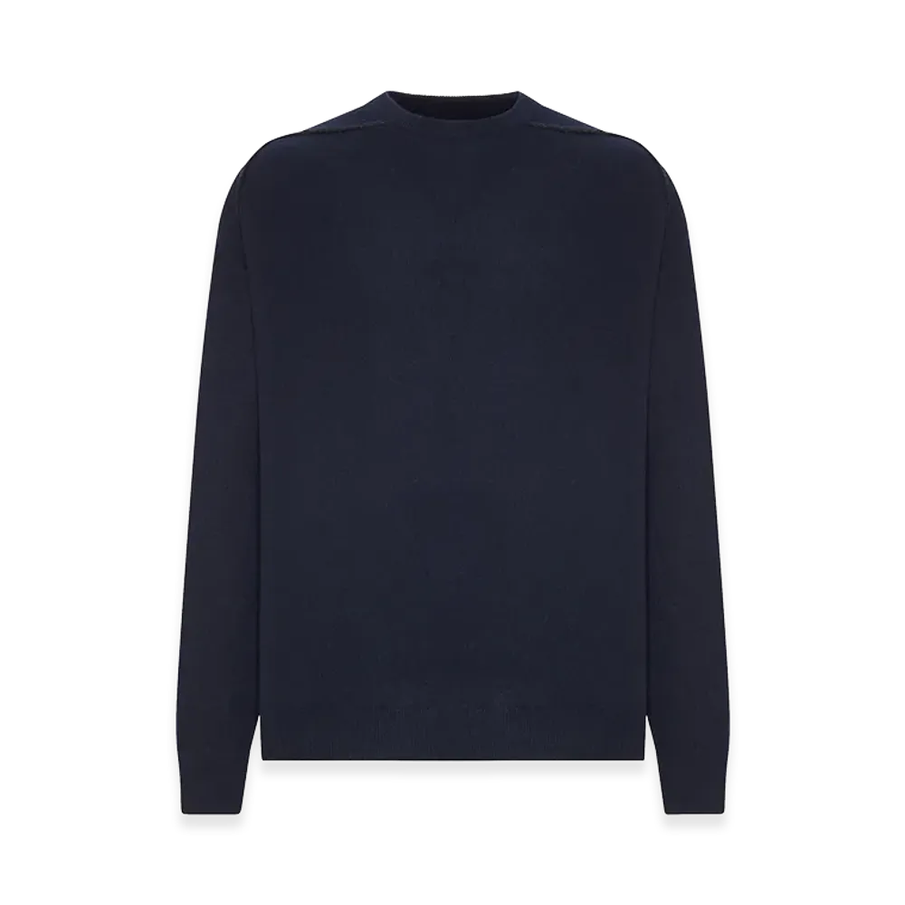 Maison Margiela Crewneck Sweater In Virgin Wool "Blue"