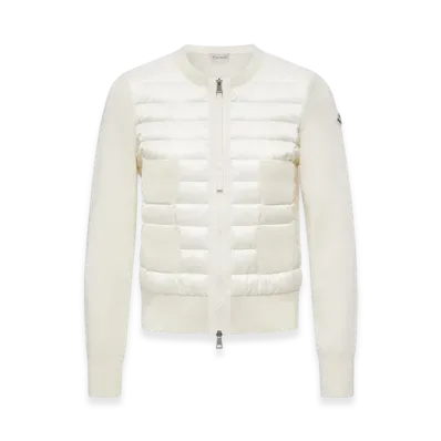 MONCLER Padded Wool Zip-Up Cardigan "White"