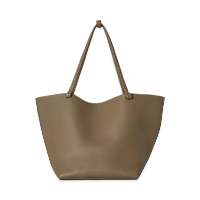 The Row Women's Park Tote Three Leather Bag "Smoked Taupe"