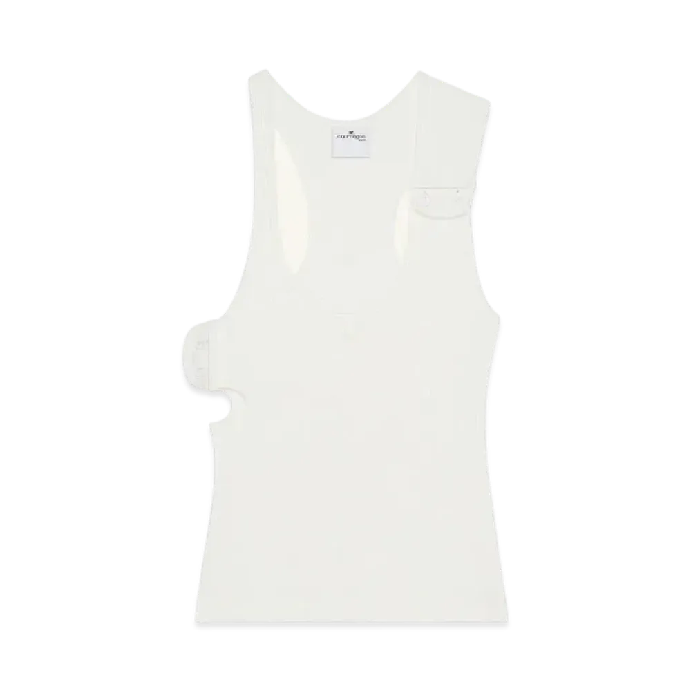 Courreges 90'S Rib Tank Top "Heritage White"