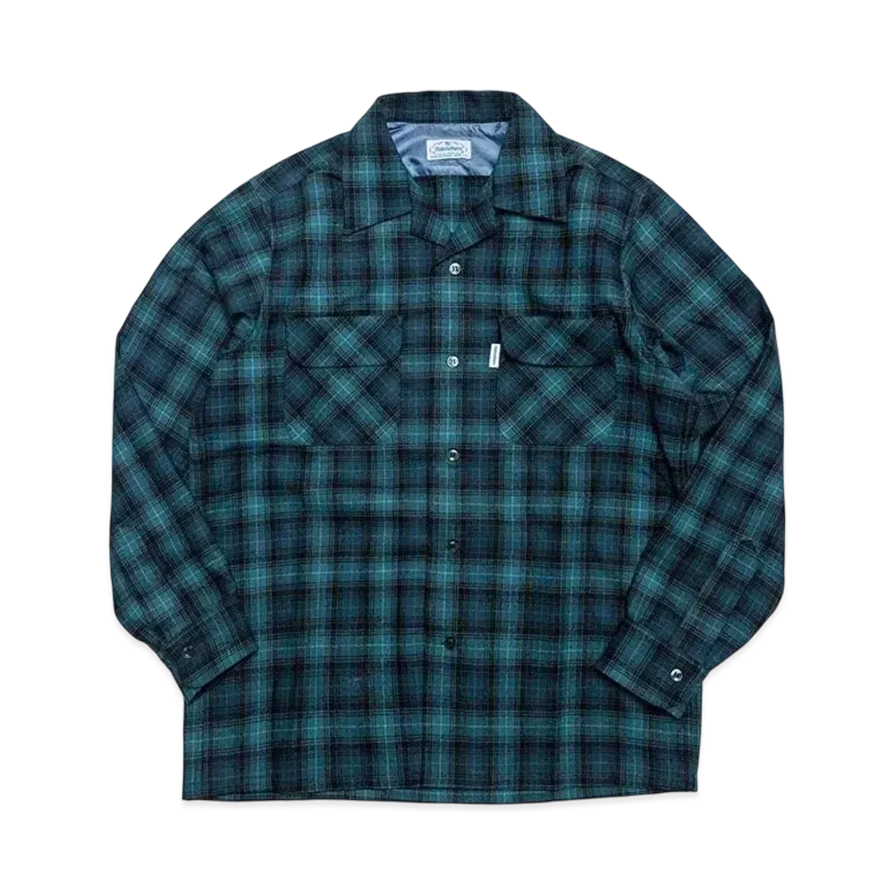 SubCulture Wool Check Shirt "Deep Blue Green"