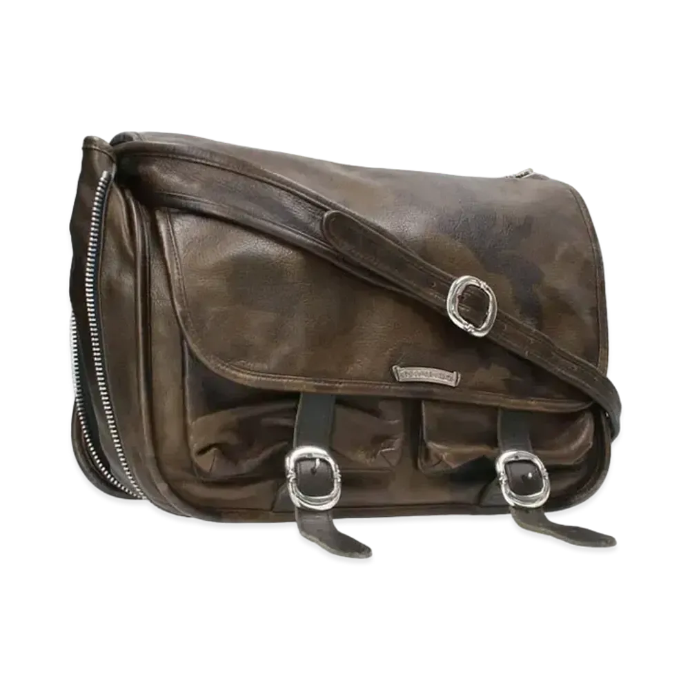 Chrome Hearts Large Gunslinger Strap Camouflage Leather Shoulder Bag "Khaki"