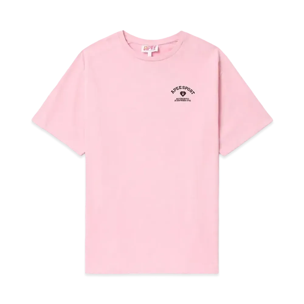 A BATHING APE Bow Graphic Slit Tunic Tee "Pink"
