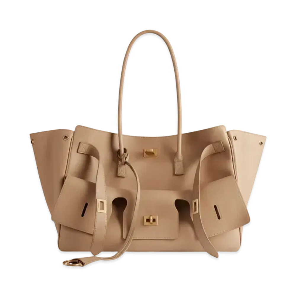 BALENCIAGA Bel Air Medium Carry All Bag "Latte"