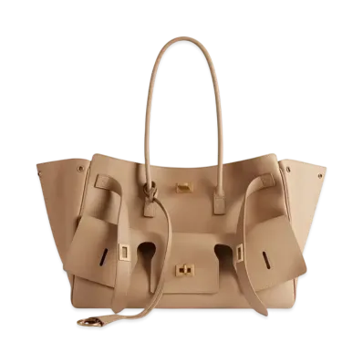 BALENCIAGA Bel Air Medium Carry All Bag "Latte"
