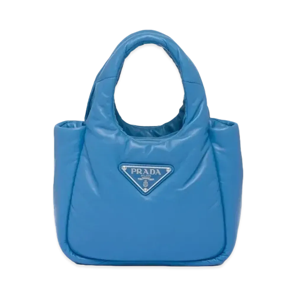 PRADA Small Padded Prada Soft Nappa Leather Bag "Light Blue"
