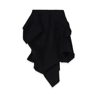 Yohji Yamamoto Sun Drying Super100 Melton Asm Box Detail Skirt "Black"