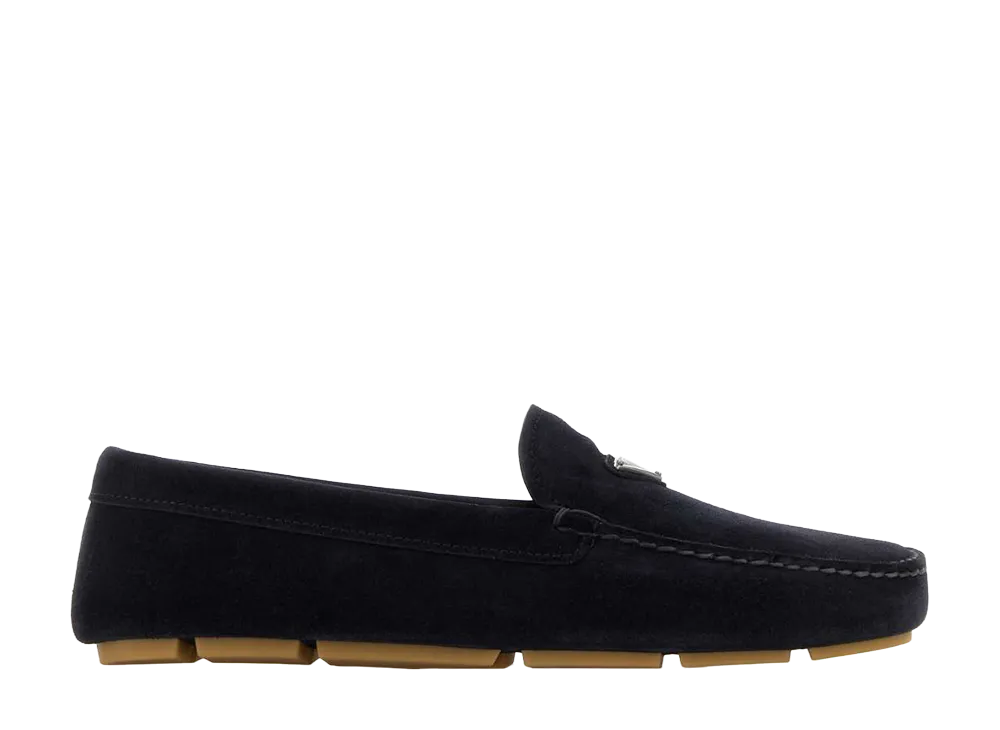 PRADA Midnight Suede Loafers "Blue"