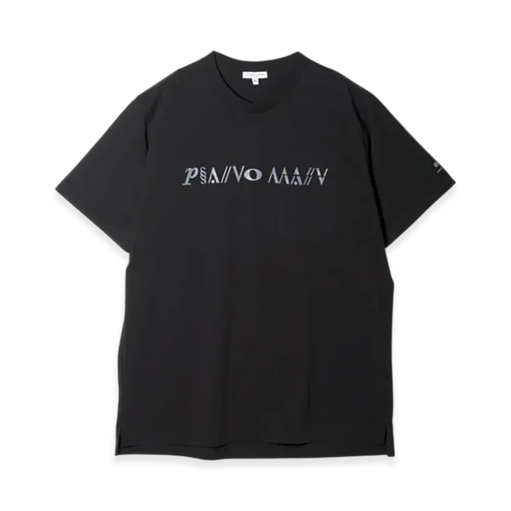 ENGINEERED GARMENTS Printed Cross Neck T-shirt - Piano "Black"