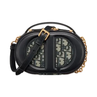 Dior CD Signature Oval Camera Bag Dior Oblique Jacquard "Blue"