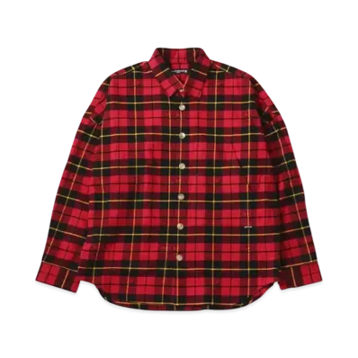 mastermind WORLD Oversized Flannel Shirt "Red"