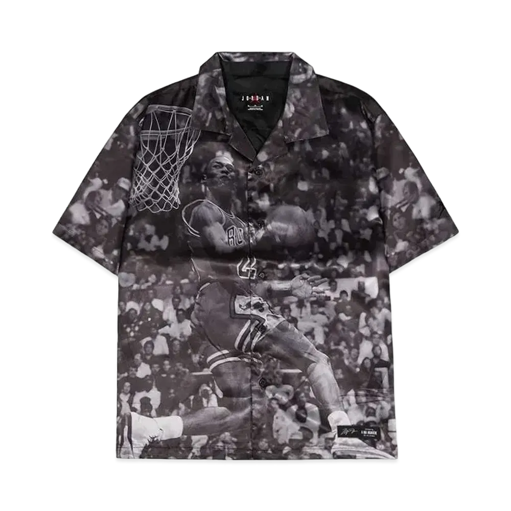 Jordan A ma maniere Satin Button Up "Black"