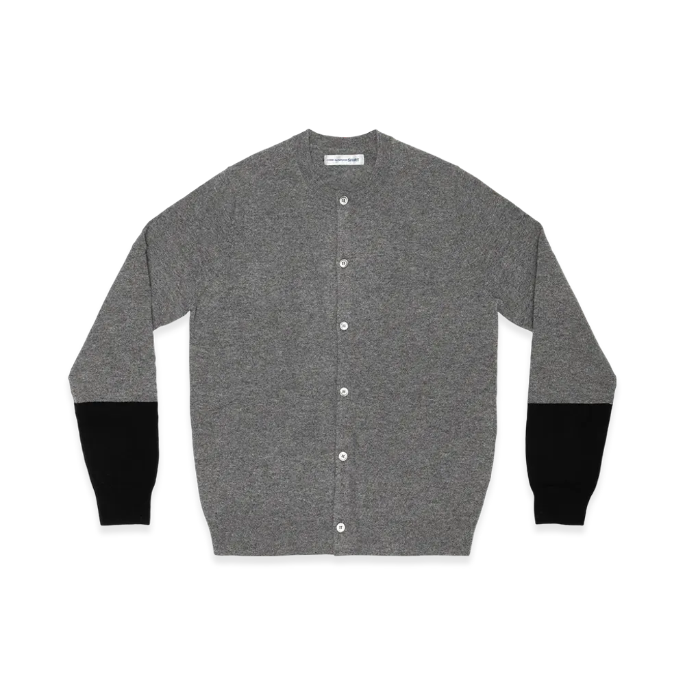 COMME des GARCONS SHIRT Cardigan Round Neck "Top Grey/Black"